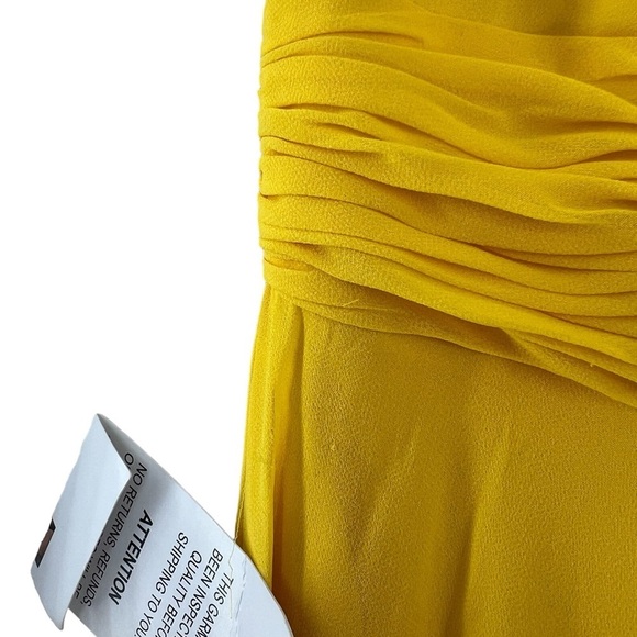 NWT Mac Duggal Spaghetti Strap Sunshine Yellow Ruffle Dress 4 - Picture 8 of 10